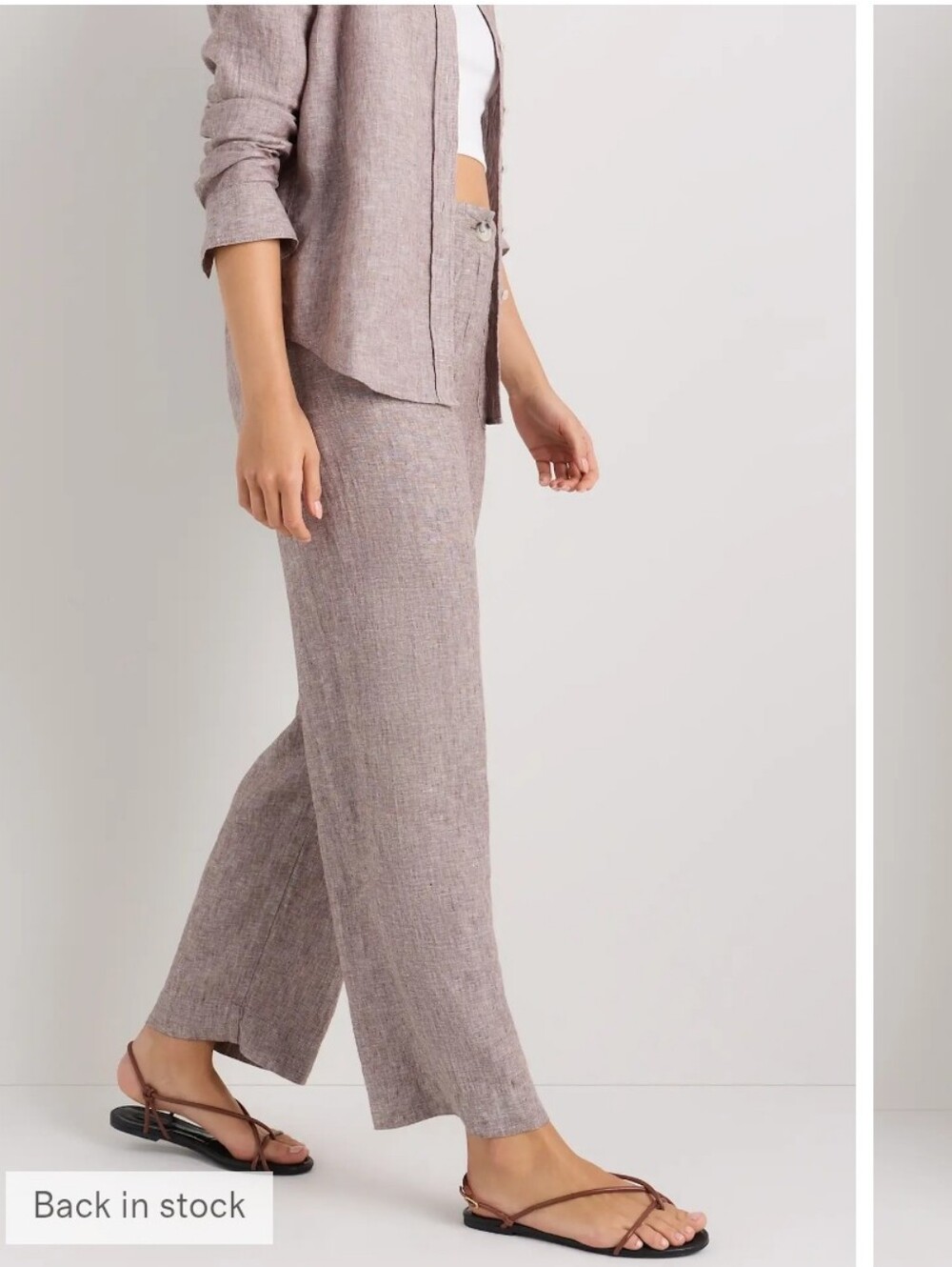 Quince Linen Wide Leg Patch Pocket Pants - Picture 3 of 8